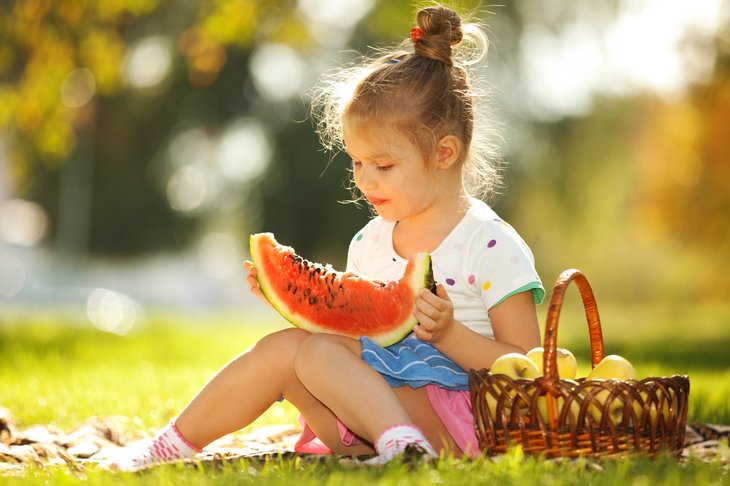 Il n'y a rien comme une pastèque du panier de pique-nique par une chaude journée.