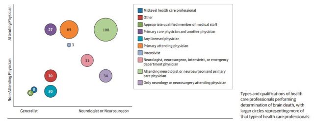 Type de professionnel de la santé effectuant la détermination de la mort cérébrale