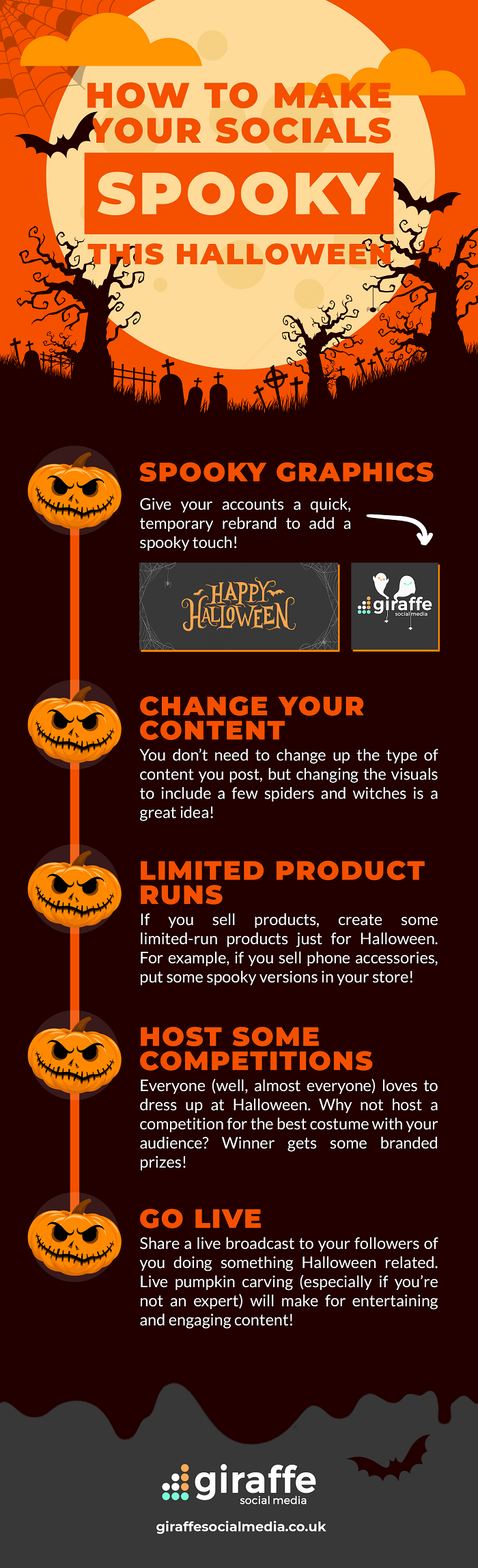 Conseils d'Halloween sur les réseaux sociaux