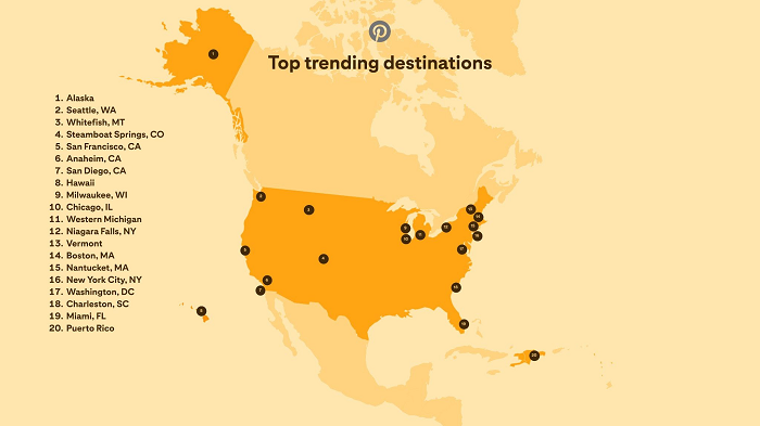 Carte de voyage aux États-Unis Pinterest
