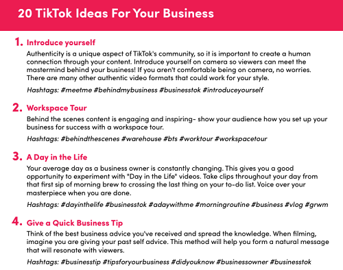 Guide TikTok pour les petites entreprises