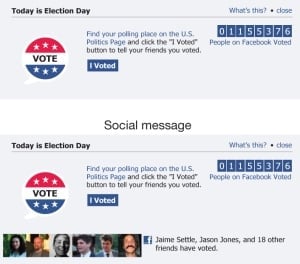 Message du jour des élections sur Facebook