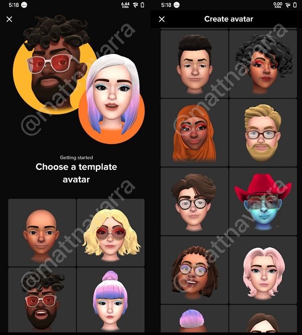 Avatars TikTok