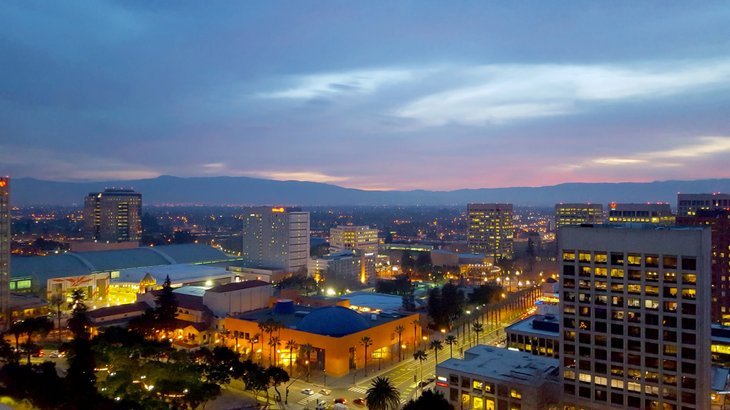 The skyline of San Jose, which has a lower median rent than median mortgage payment
