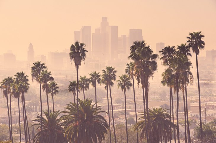 Horizon enfumé de Los Angeles