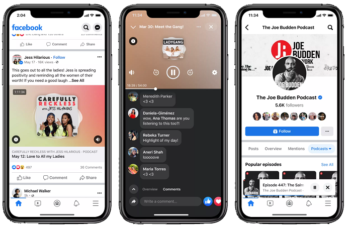 Facebook podcasts