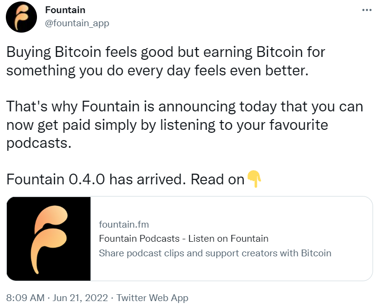 earn bitcoinbtc by listening to podcasts