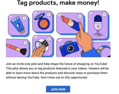 YouTube product tags