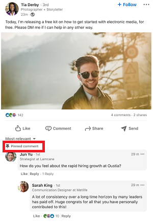 LinkedIn Pinned Comments