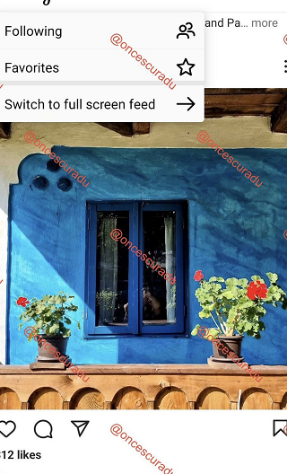Instagram full-screen display switch