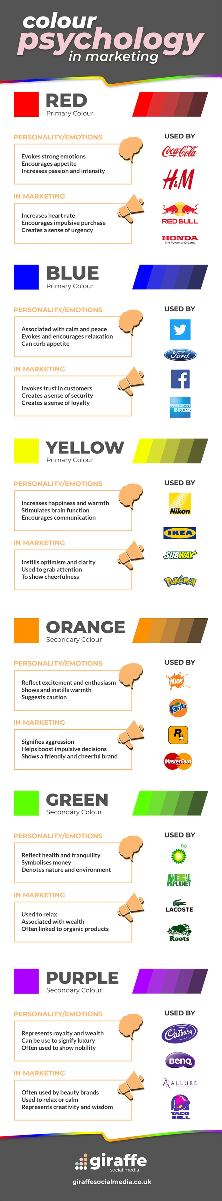 Colors in marketing infographic