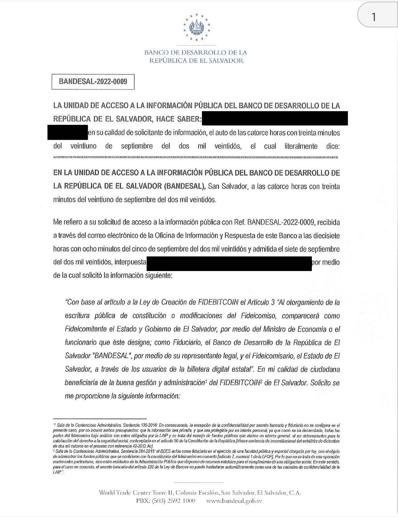 El Salvadors Bitcoin purchase information cant be made public Trustee