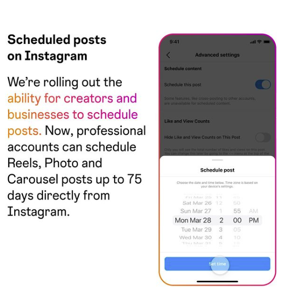 Instagram post scheduler