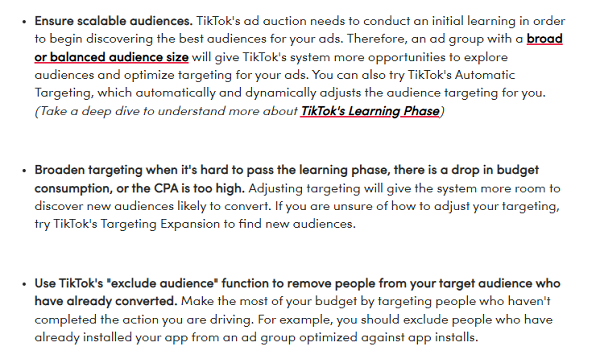 TikTok ad auction tips