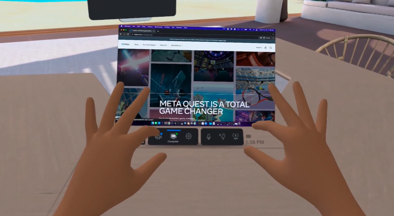 Meta hand tracking in VR