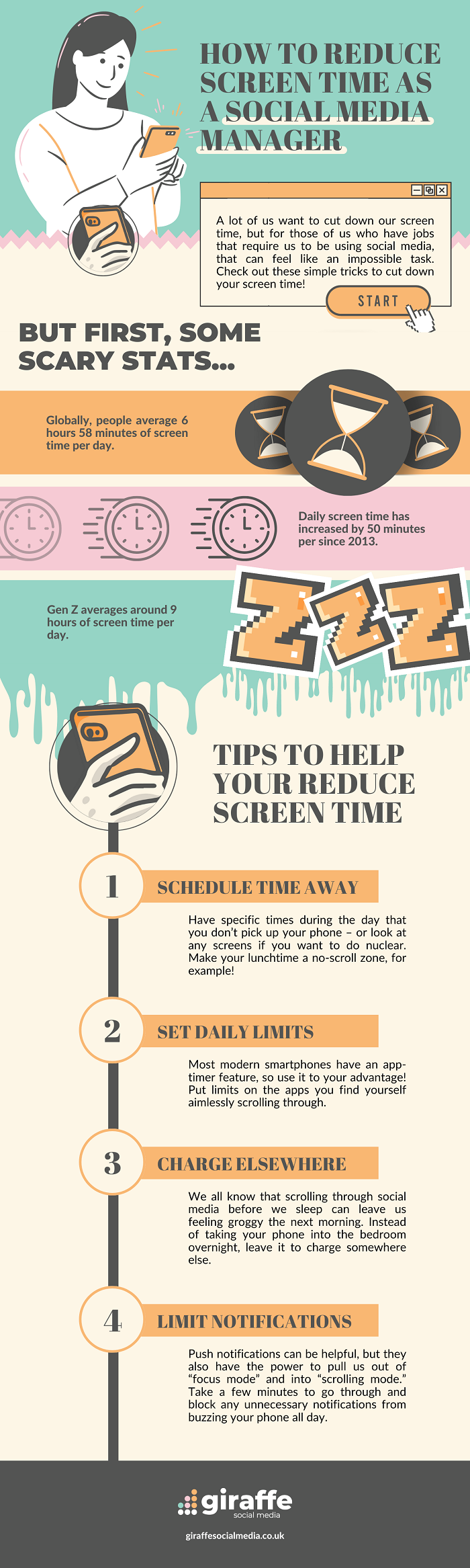 How to reduce screen time infographic