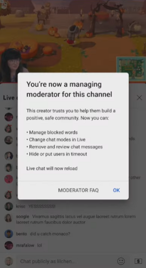 YouTube managing moderator
