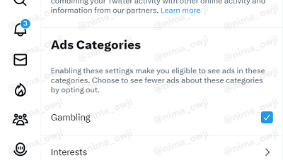 Twitter ads categories