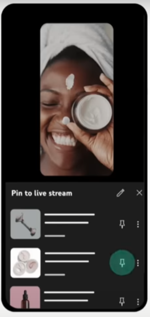 YouTube live product tagging
