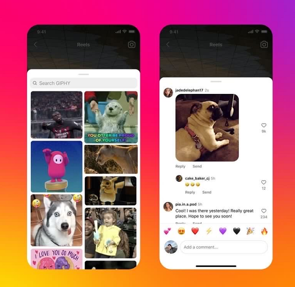 Instagram GIFs in comments