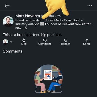 LinkedIn Brand Partnership tags