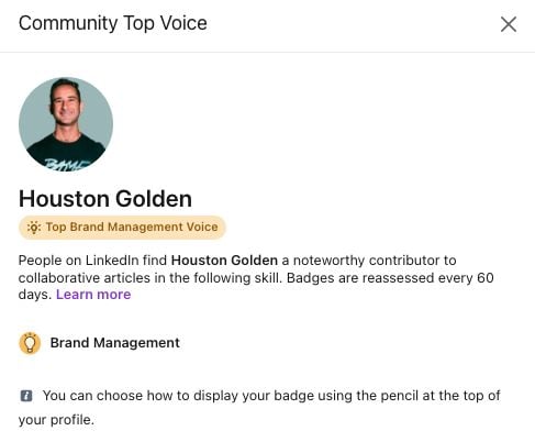 LinkedIn Top Voice badge