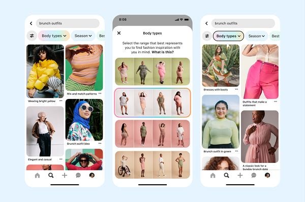 Pinterest body type search filters