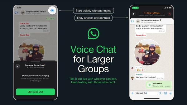 WhatsApp voice chat for groups