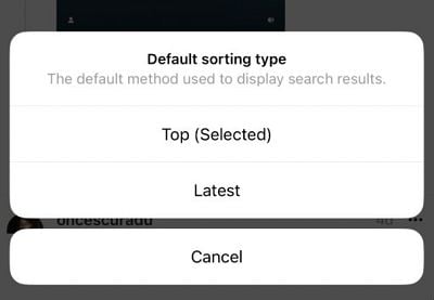 Threads search filtering