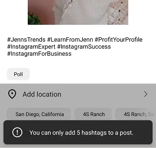 Instagram hashtag limit