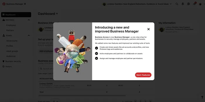 Pinterest Business Manager update